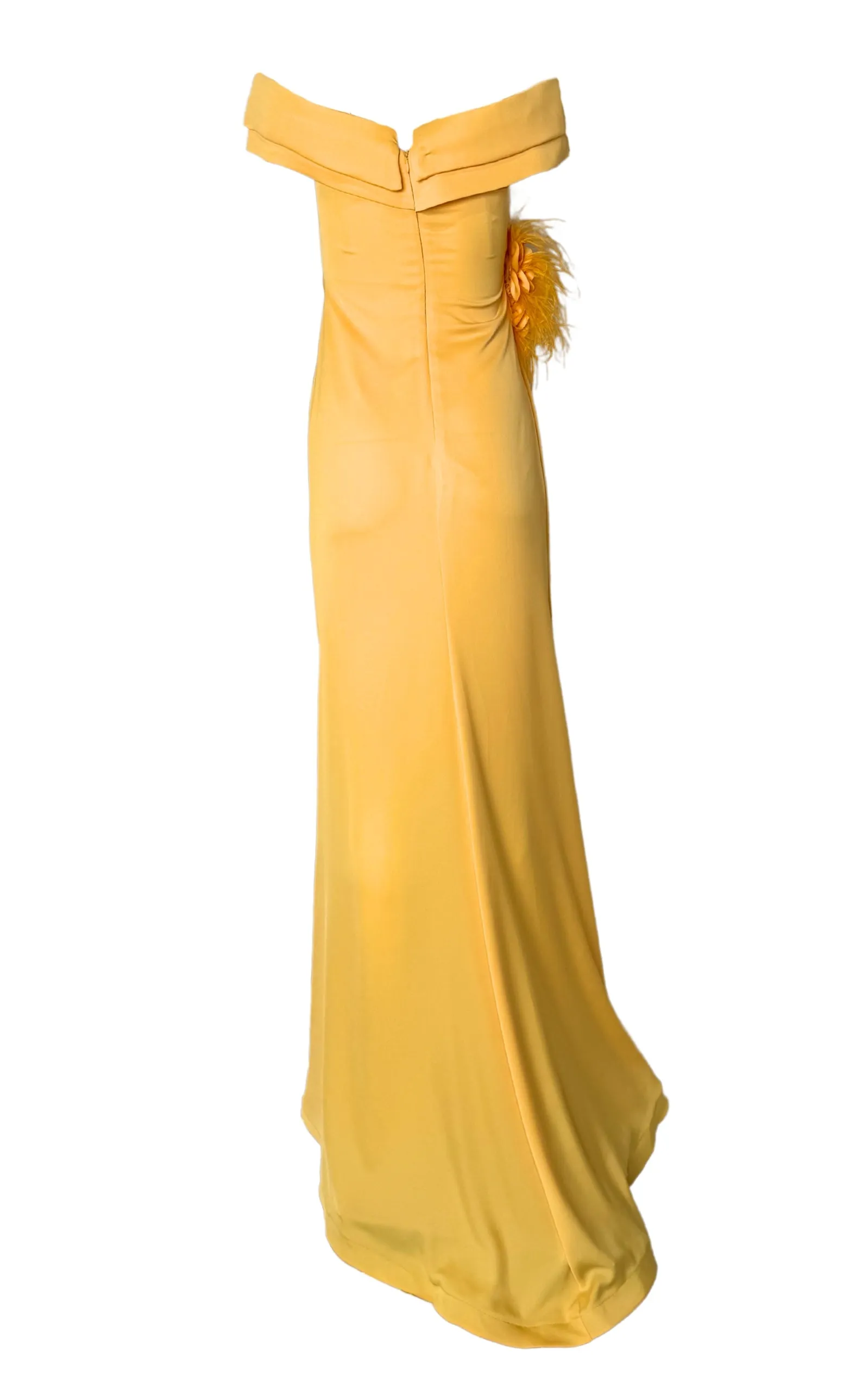 Off Shoulder Boat Neck Yellow Cocktail Prom Dress sold by Runaway Catalog product image thumbnail 2