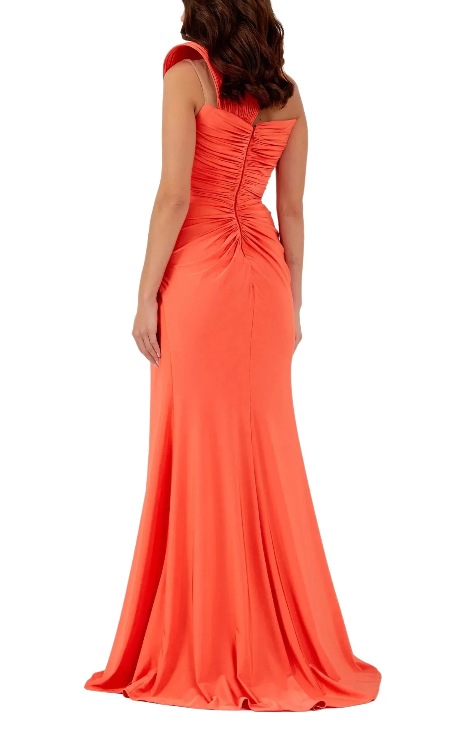 Gilded Waves One-Shoulder Orange Party Cocktail Dress sold by Runaway Catalog product image thumbnail 3