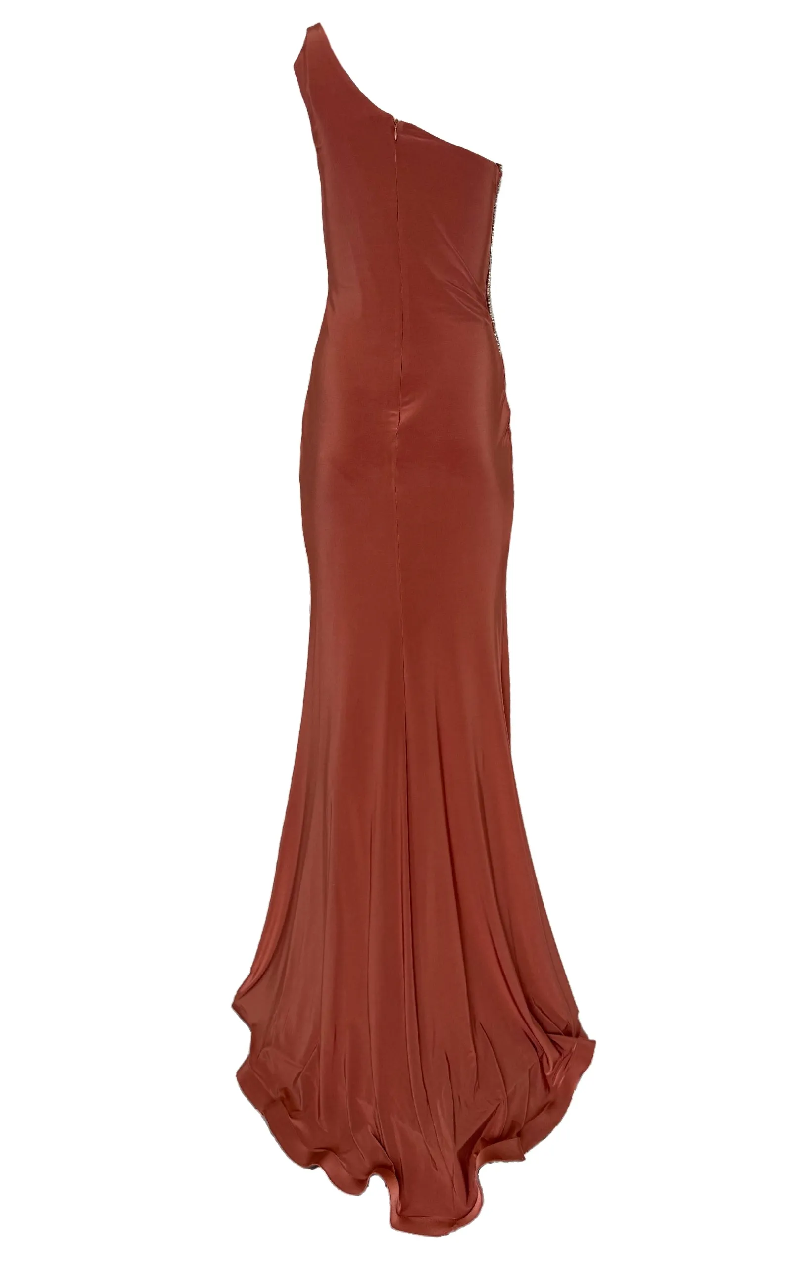 One Shoulder Beaded Stretch Gown in Brown sold by Runaway Catalog product image thumbnail 5