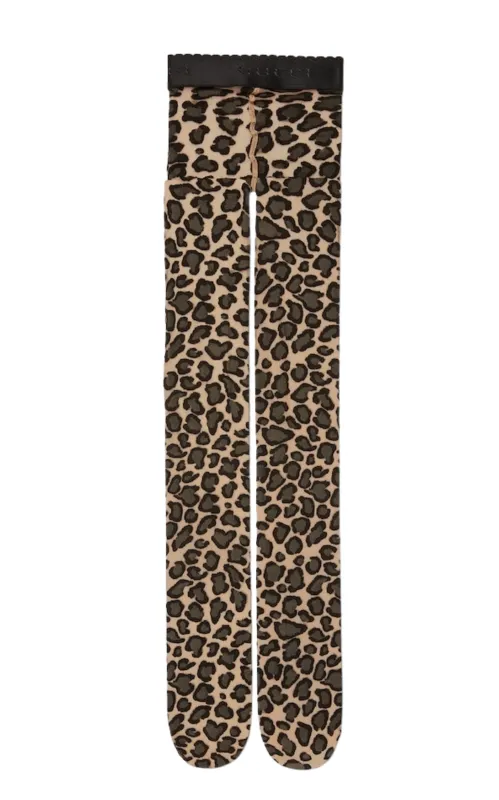 Stretch Knit Leopard Print Tights sold by Runaway Catalog