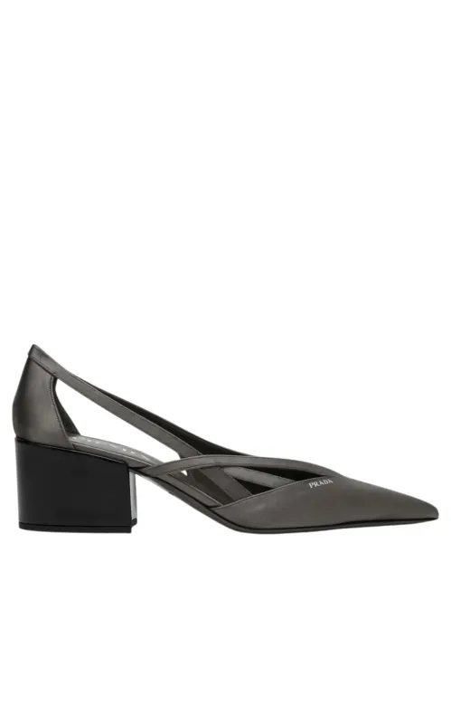 Pointy 55 Cutout Satin Pumps sold by Runaway Catalog