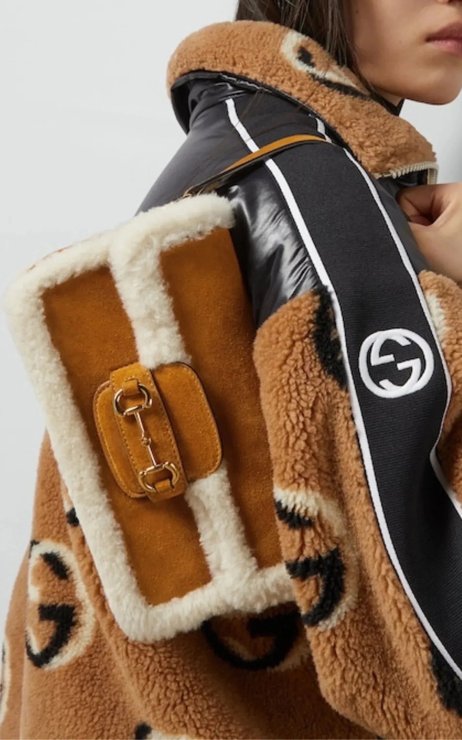 1955 Horsebit Suede Tote Bag with Shearling-Trim sold by Runaway Catalog product image thumbnail 2