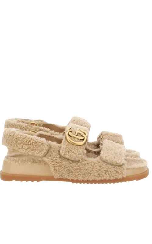 Double G Merino Wool Sandals in Beige sold by Runaway Catalog