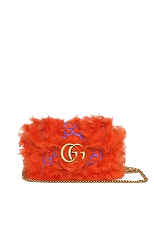 Marmont Super Mini Shearling Bag in Orange sold by Runaway Catalog