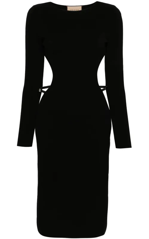 Crystal G Cutout Dress in Black sold by Runaway Catalog
