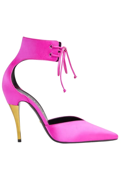 Lace-up Pink Satin Pump sold by Runaway Catalog