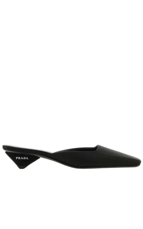Black Satin Mules Loafers sold by Runaway Catalog