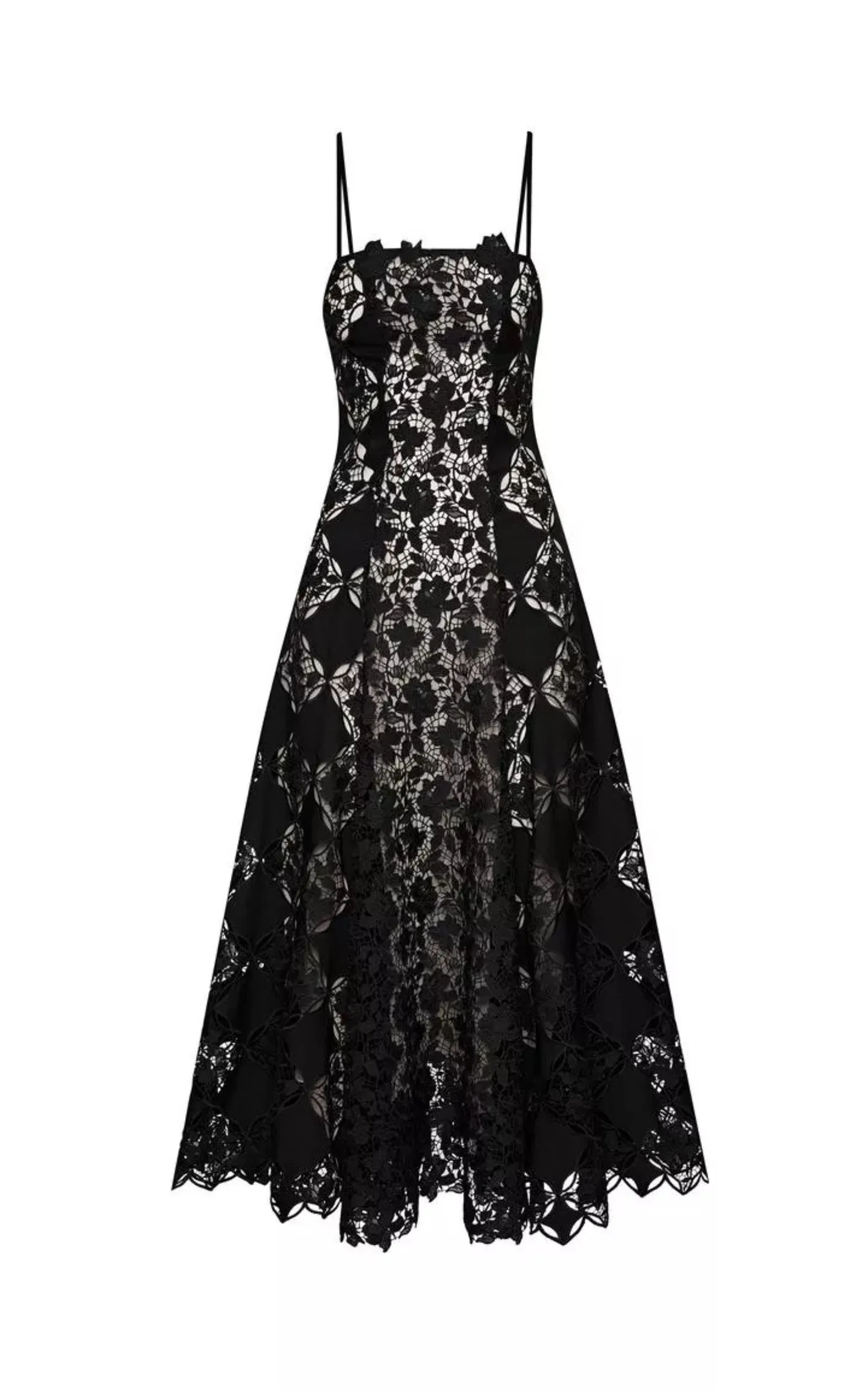 Black Guipure Lace Midi Dress sold by Runaway Catalog