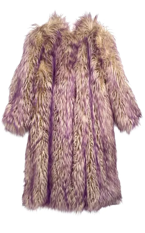 Faux Fur Coat with Contrast Colored Tips sold by Runaway Catalog