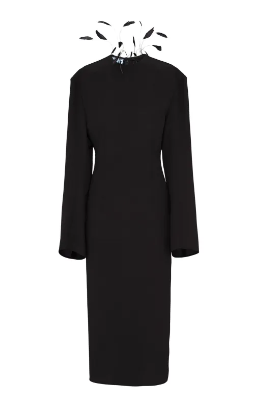 Cady Feather Embellished Midi Dress sold by Runaway Catalog