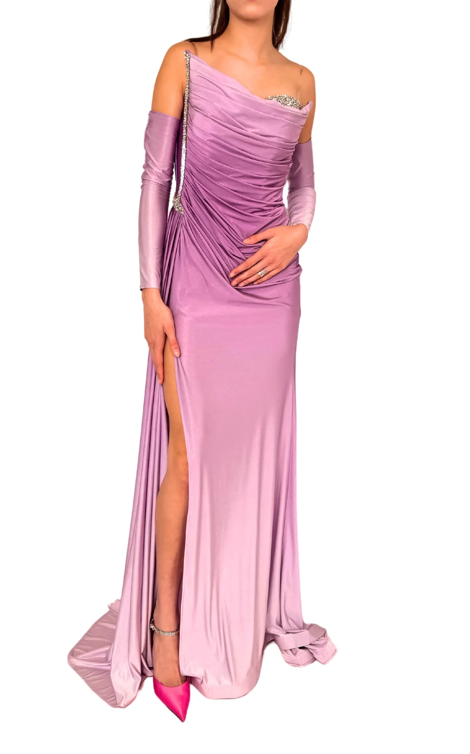 Rhinestone Embellished Purple Ombre Gown sold by Runaway Catalog product image thumbnail 5