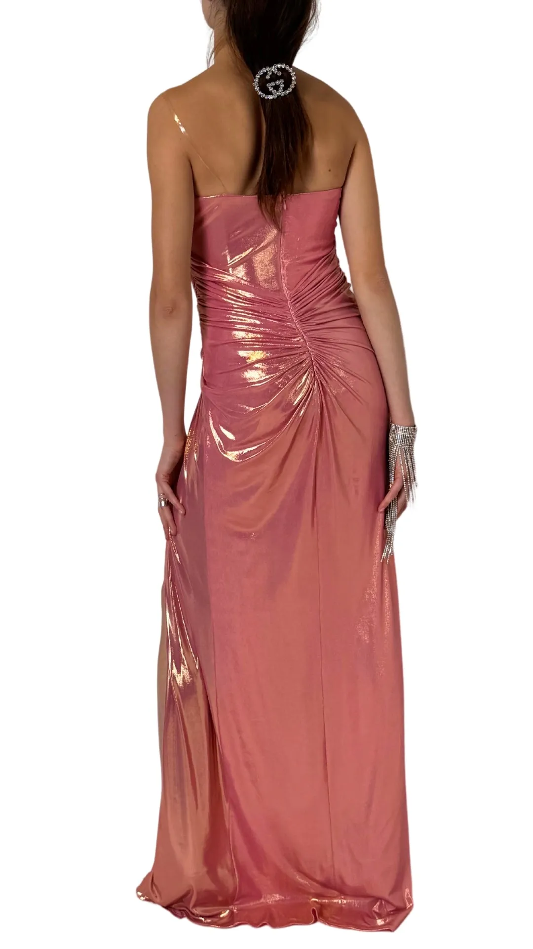 Pink Metallic Cocktail Prom Dress sold by Runaway Catalog product image thumbnail 5
