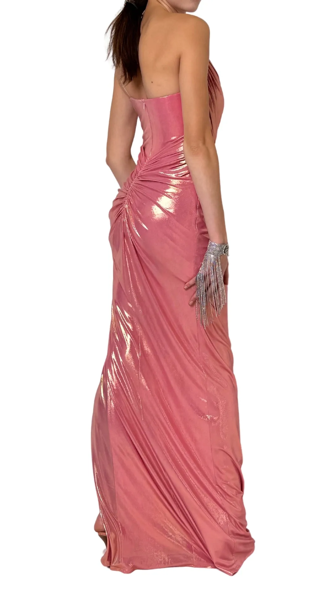 Pink Metallic Cocktail Prom Dress sold by Runaway Catalog product image thumbnail 4
