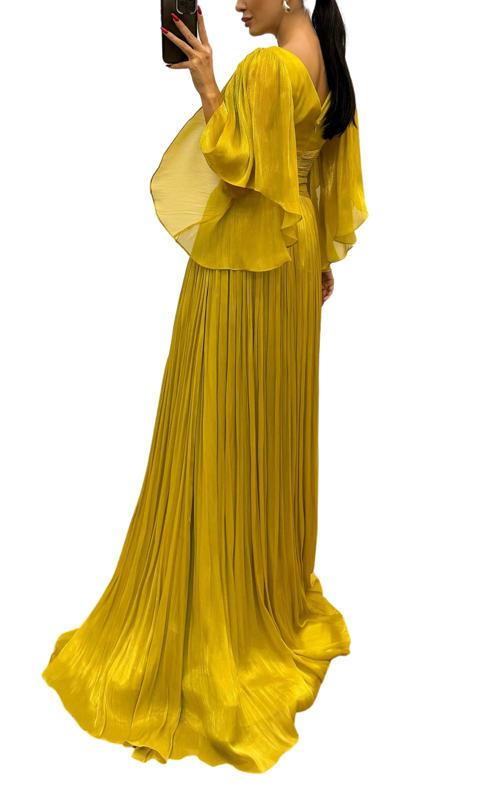 Elegant Chiffon Evening Dress Gown with Floral Brooch sold by Runaway Catalog product image thumbnail 4