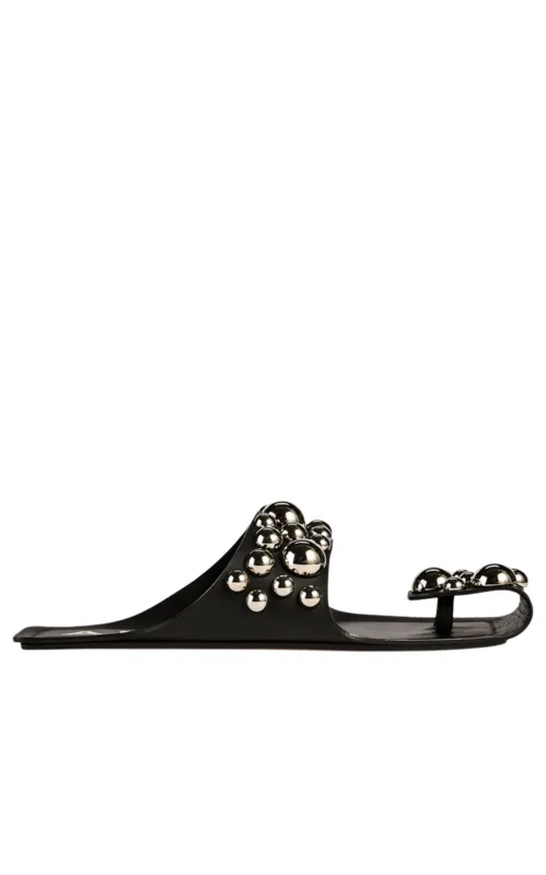 Folded Embellished Leather Sandals sold by Runaway Catalog