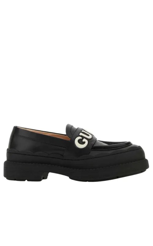 Logo Applique Leather Loafer sold by Runaway Catalog