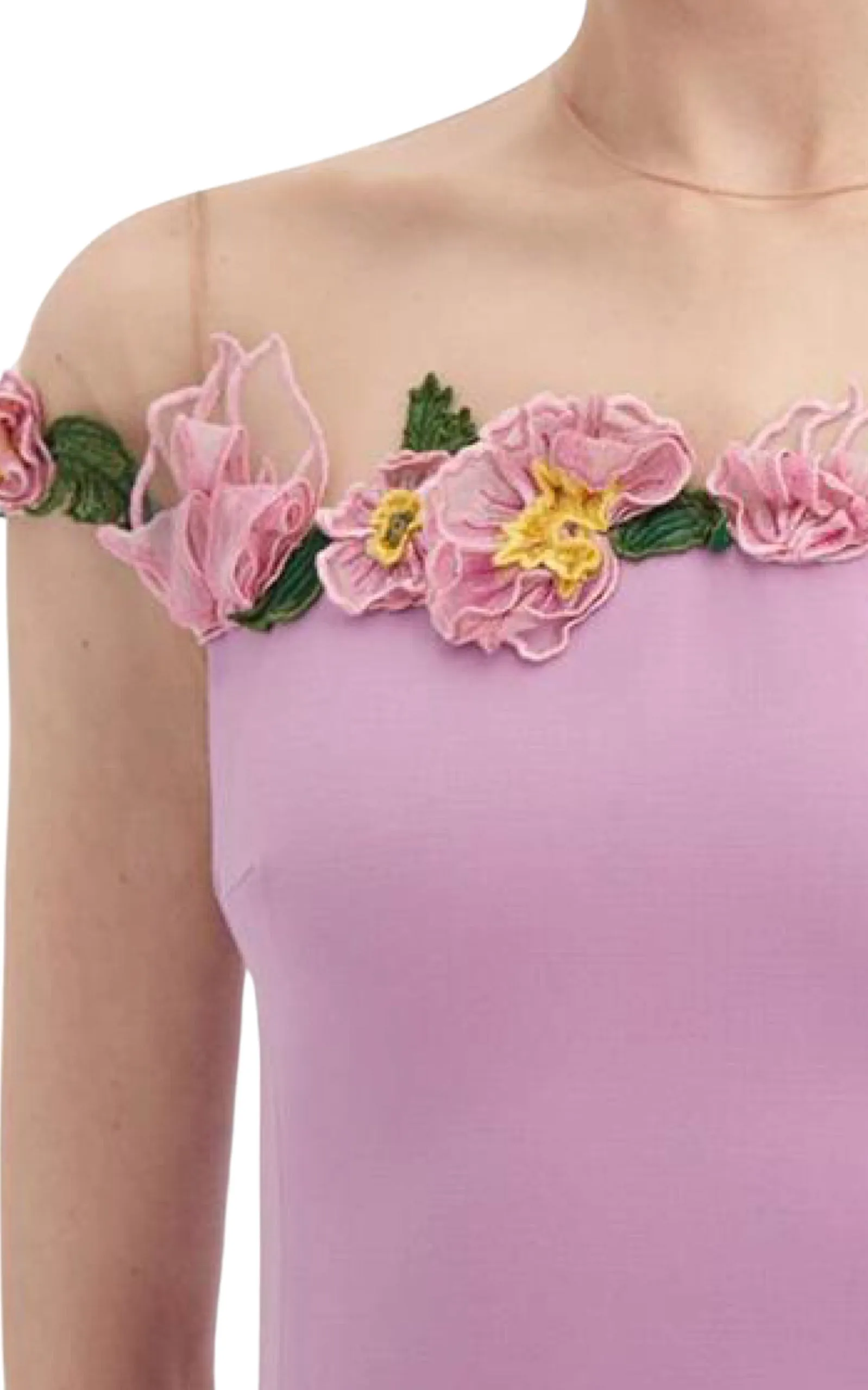 Poppies Illusion Neck Pencil Wool Pink Midi Dress sold by Runaway Catalog product image thumbnail 5