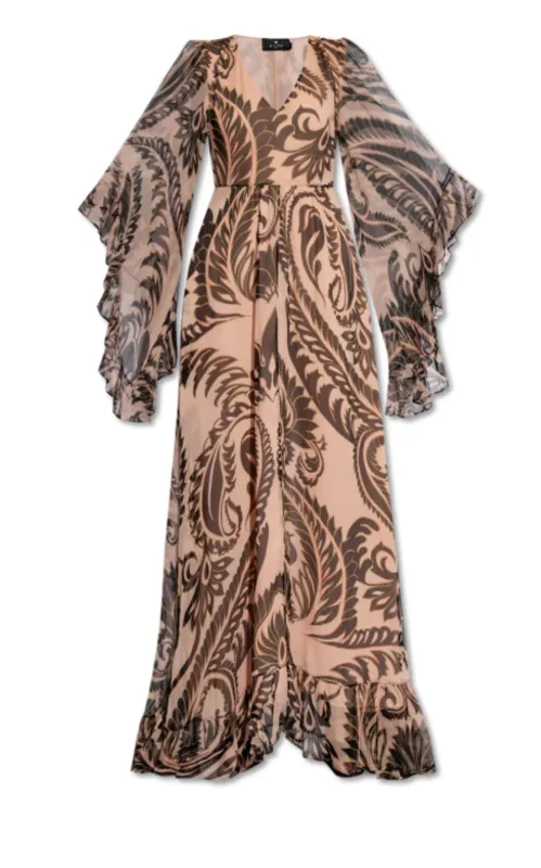Printed V-neck Silk Dress sold by Runaway Catalog