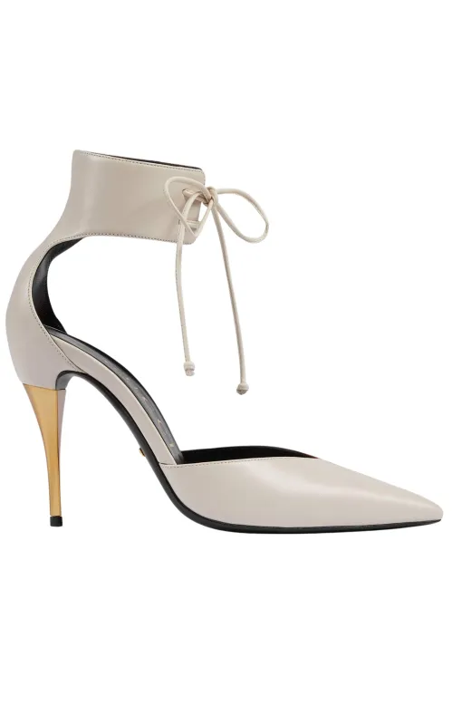 Priscilla Glossed-Leather Pumps Bi-color sold by Runaway Catalog