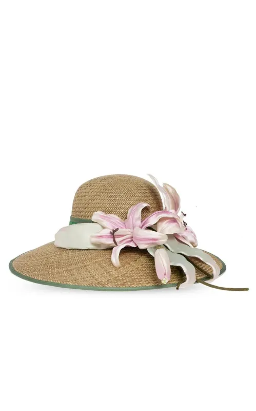 Floral Detailed Wide  Brim Hat sold by Runaway Catalog