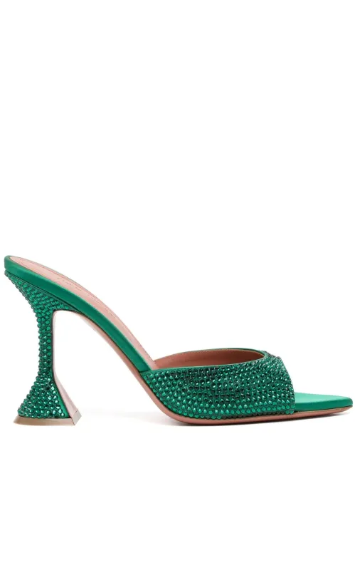 95mm Carolin Crystal Embellished Sandals made by Amina Muaddi