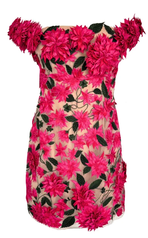 Dahlia Floral-appliqué Mini Dress sold by Runaway Catalog