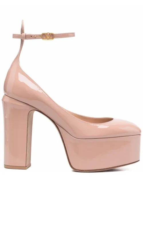 Tan-Go Patent Leather Platform Pumps sold by Runaway Catalog