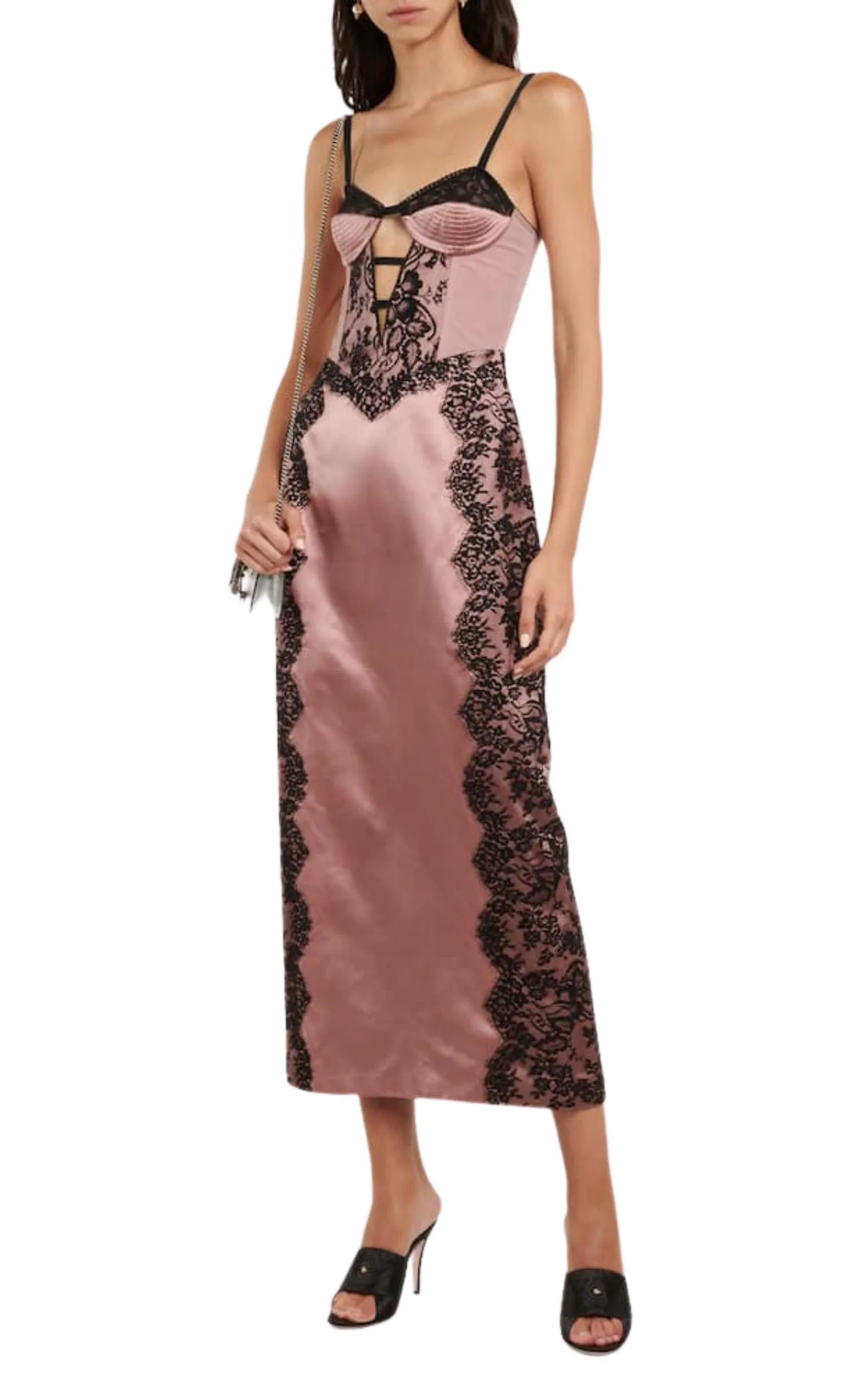 Lace-trimmed Silk Satin Midi Dress sold by Runaway Catalog product image thumbnail 3