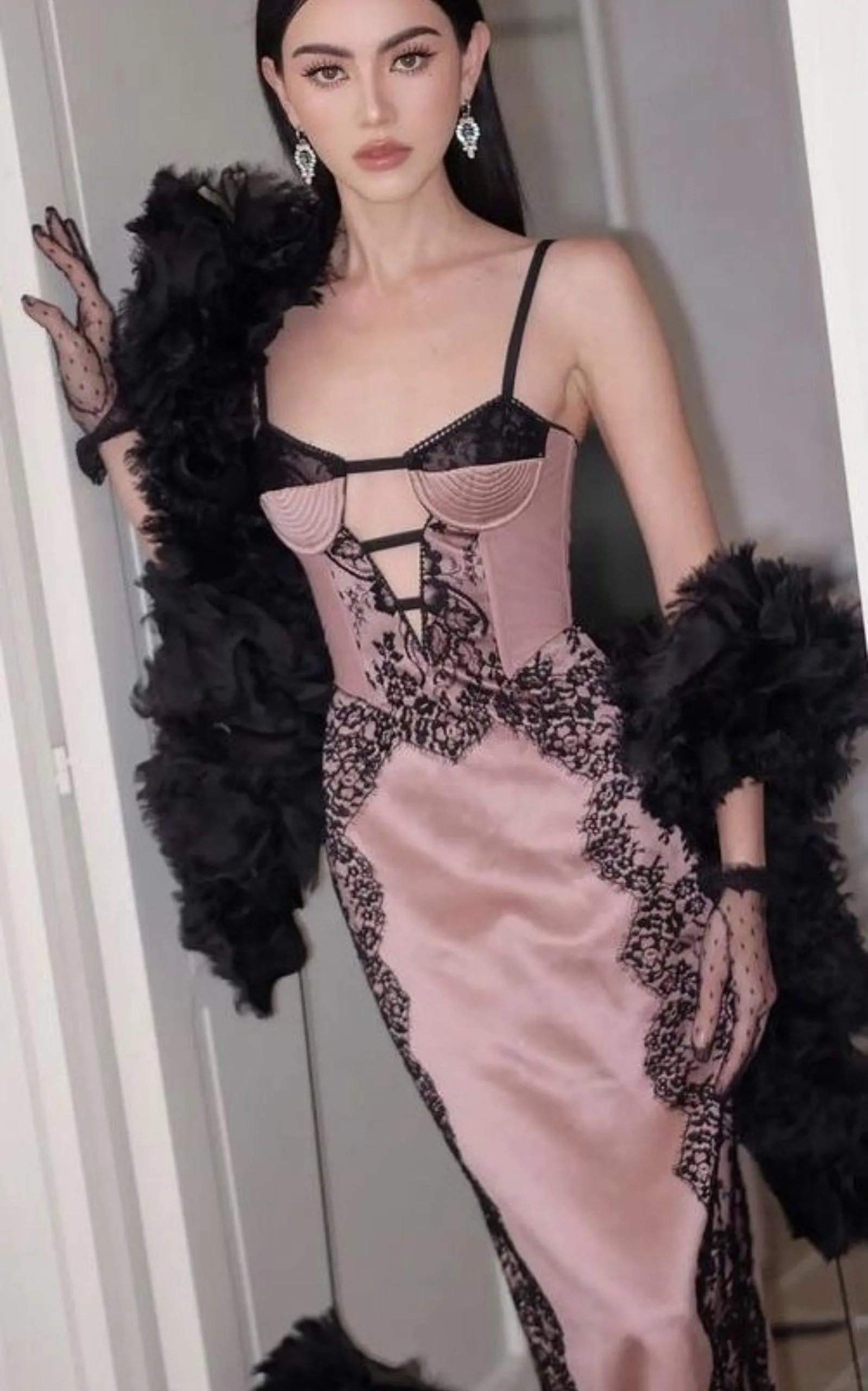 Lace-trimmed Silk Satin Midi Dress sold by Runaway Catalog product image thumbnail 2