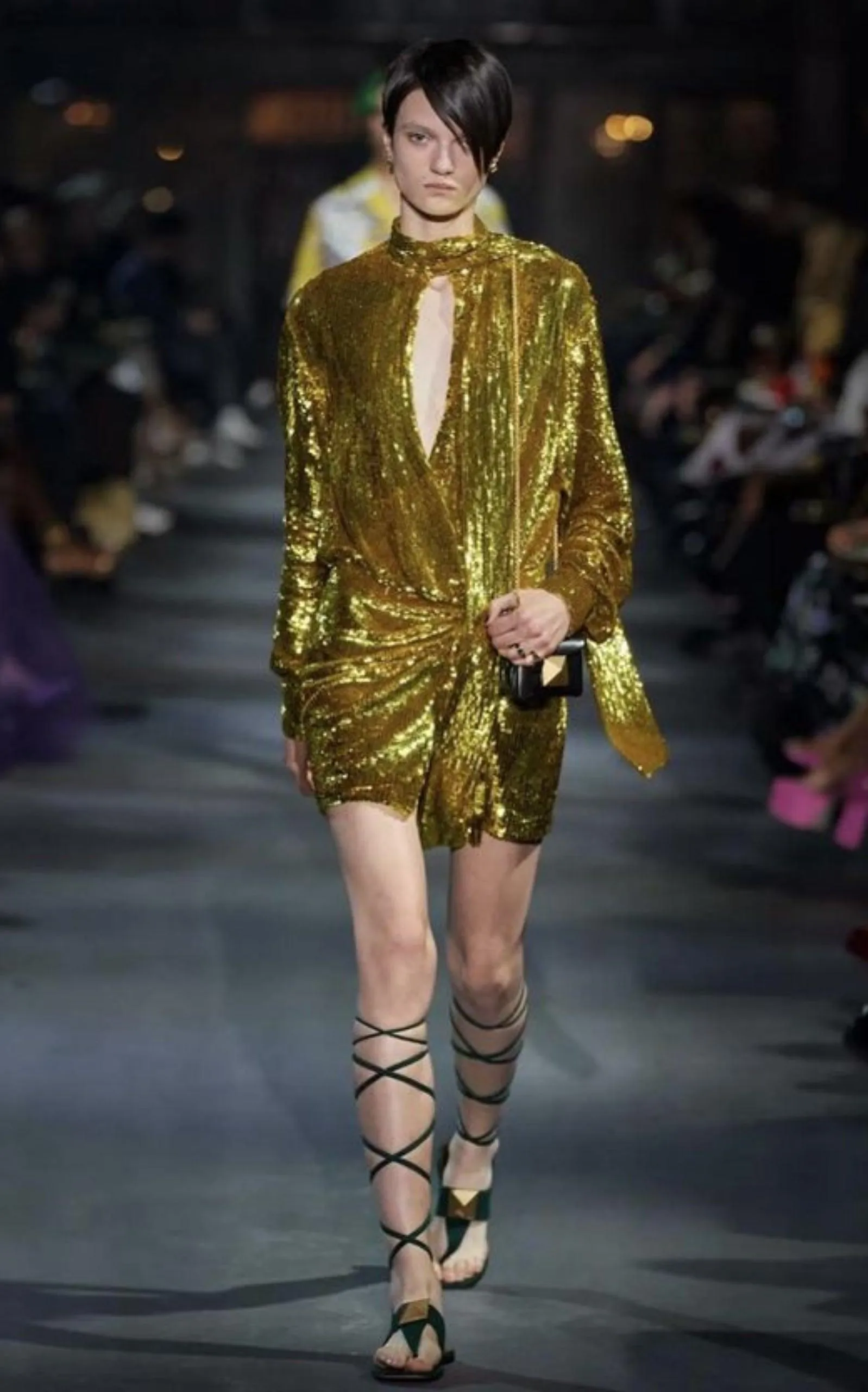 Sequin Tulle Mini Dress In Gold sold by Runaway Catalog product image thumbnail 3