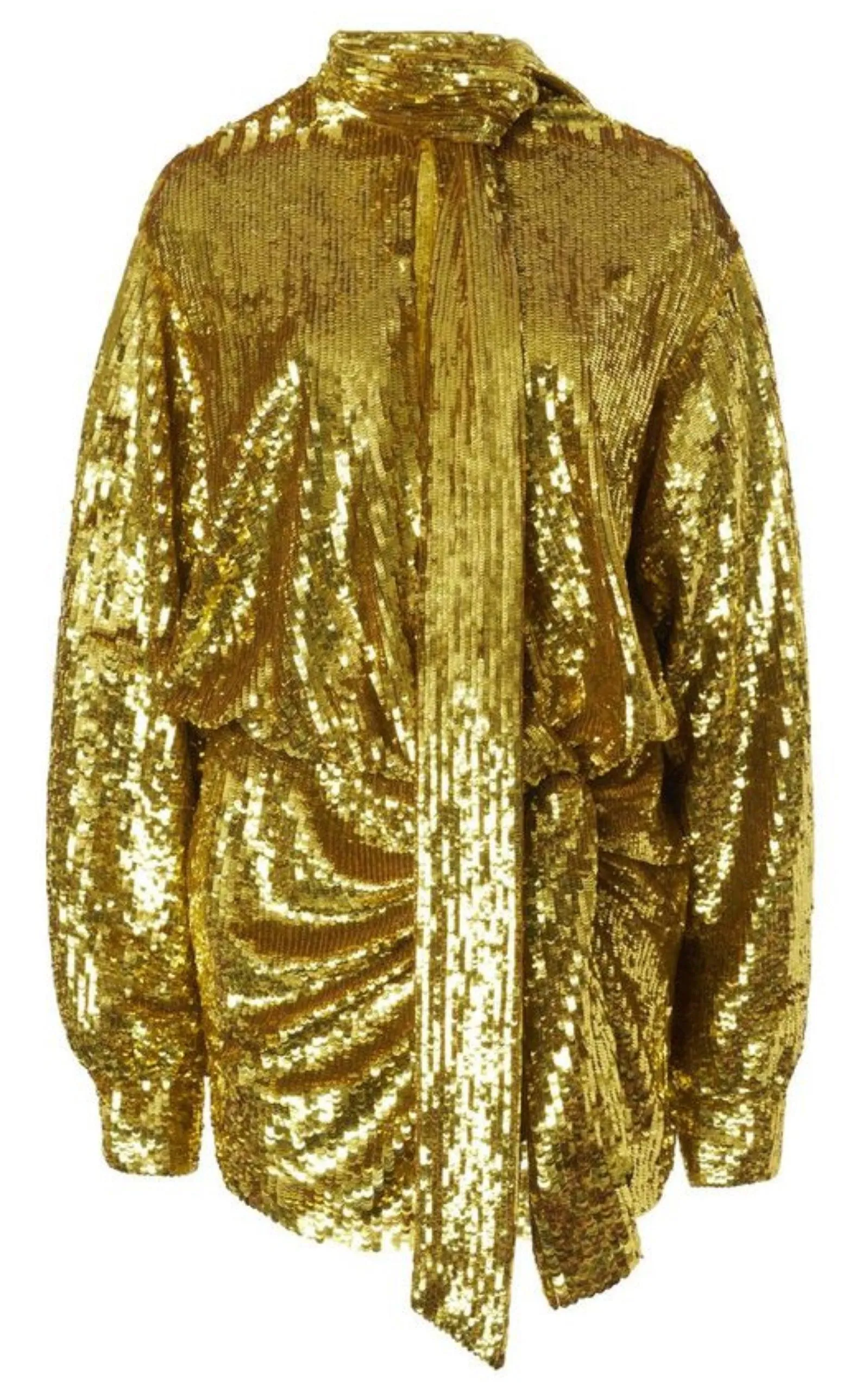 Sequin Tulle Mini Dress In Gold sold by Runaway Catalog