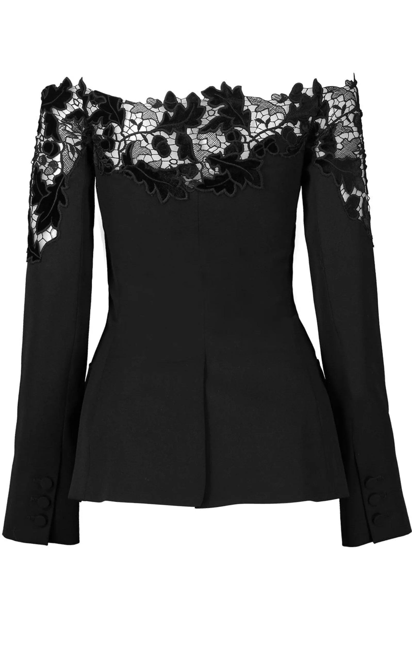 Off-Shoulder Velvet Guipure Lace Blazer sold by Runaway Catalog product image thumbnail 5
