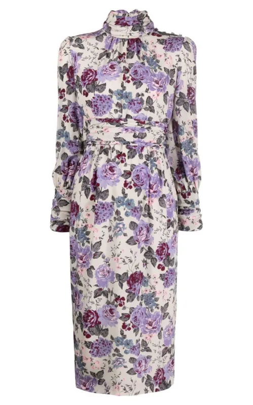 Floral Silk Midi Dress sold by Runaway Catalog