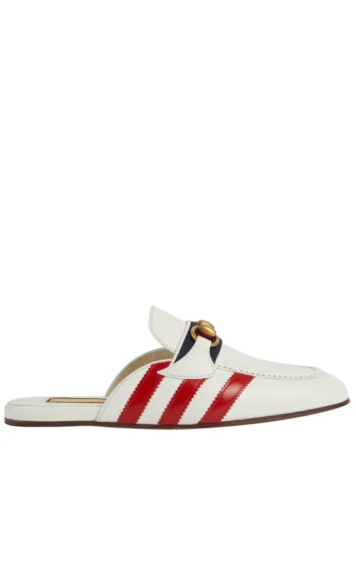 Horsebit x Adidas Leather Slipper in White sold by Runaway Catalog