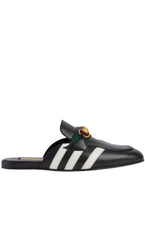 Horsebit x Adidas Leather Slipper in Black sold by Runaway Catalog