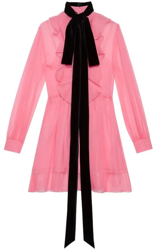 Velvet Ties Silk-chiffon Dress sold by Runaway Catalog