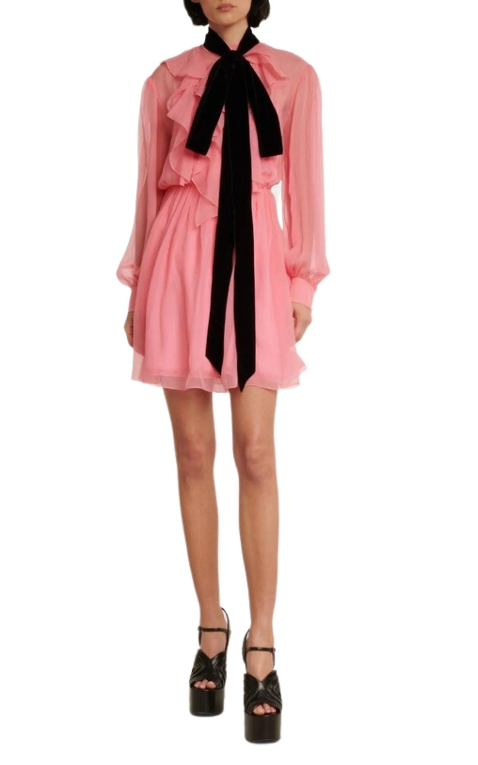 Velvet Ties Silk-chiffon Dress sold by Runaway Catalog product image thumbnail 3