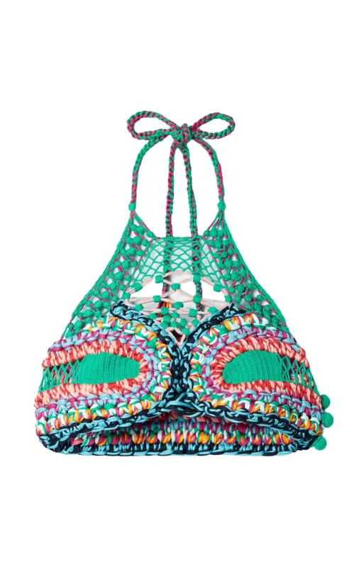 Cropped Crocheted Halterneck Top sold by Runaway Catalog