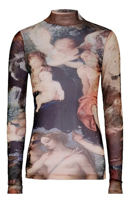 Sky-print Tulle Top made by Balmain