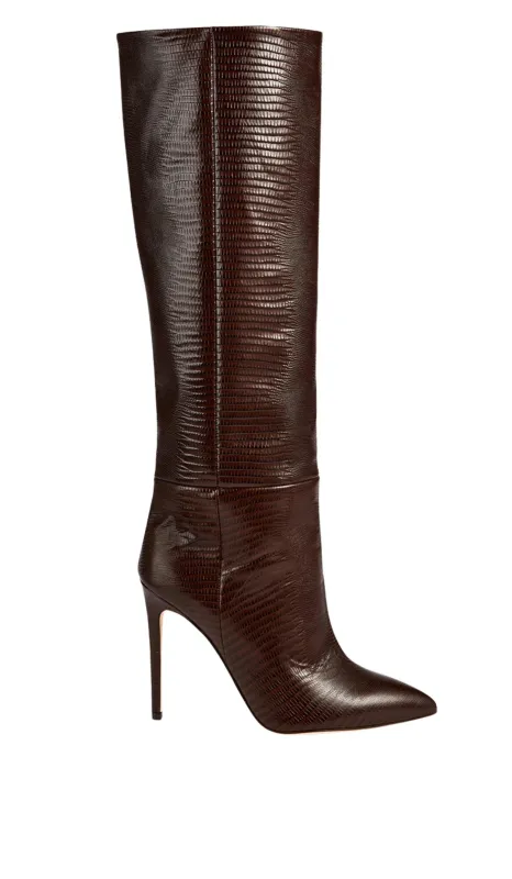 Crocodile-effect Leather Knee-High Boots sold by Runaway Catalog