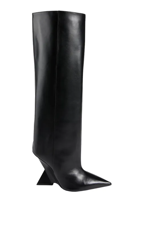 Cheope Leather Wedge Knee-High Boots sold by Runaway Catalog