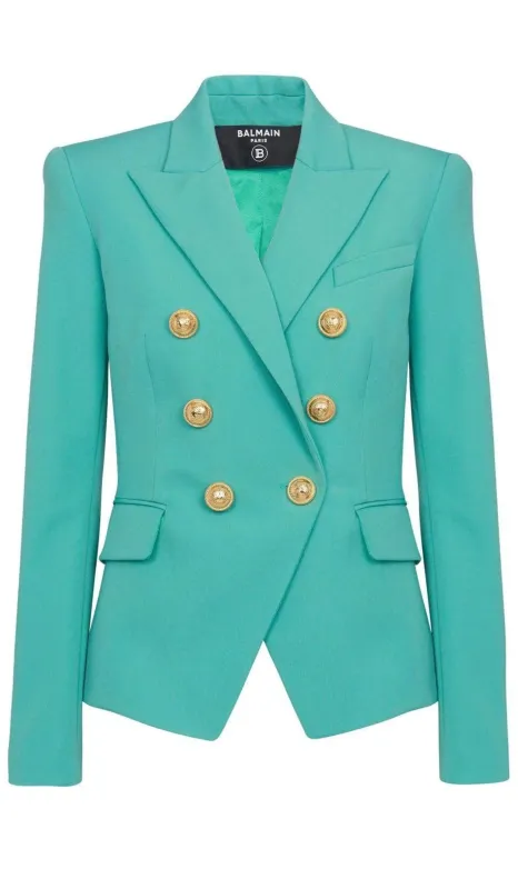 Peak Lapels Wool Double Breasted Blazer sold by Runaway Catalog