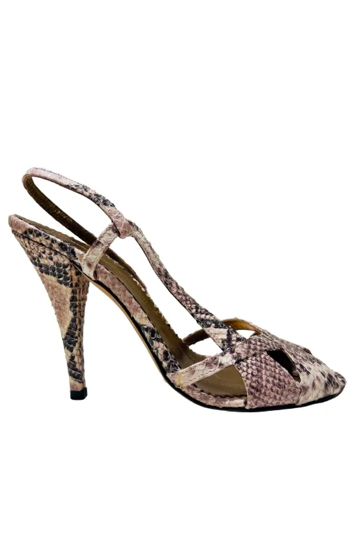 Criss Cross Snake Print Leather Sandals sold by Runaway Catalog