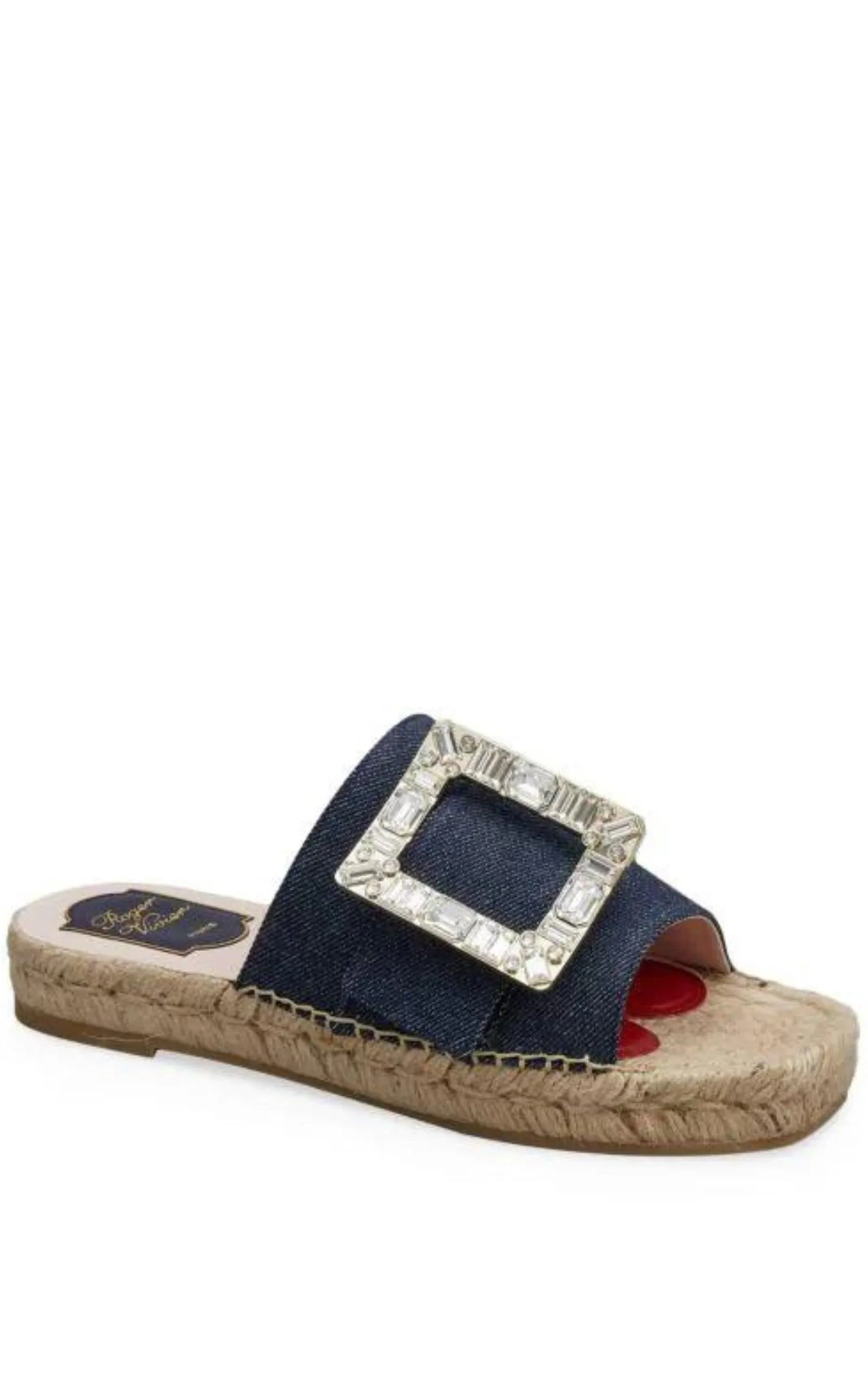 Crystal-embellished Denim Espadrille Slides sold by Runaway Catalog product image thumbnail 3