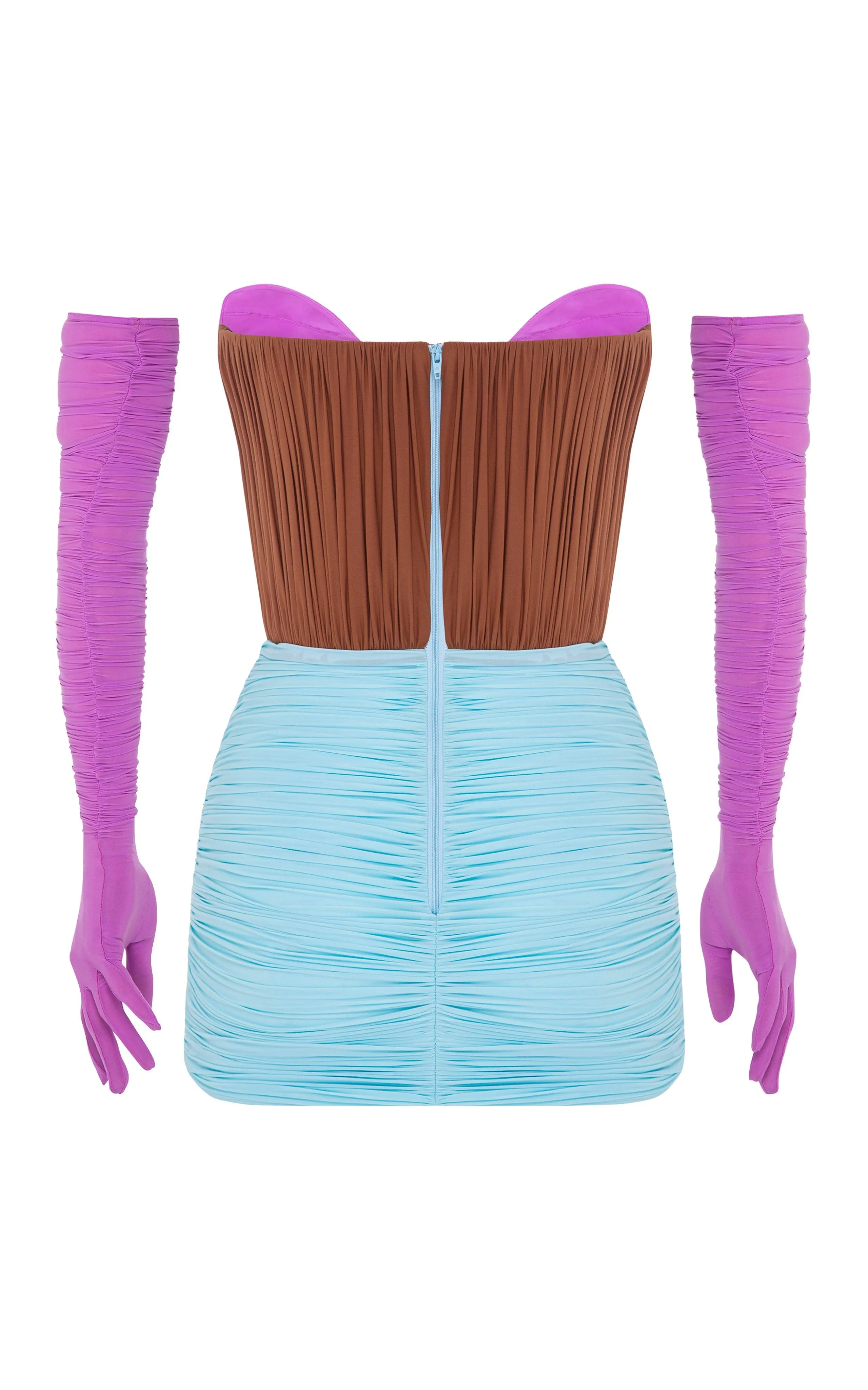 Stone Gloved Ruched Mesh Mini Dress sold by Runaway Catalog product image thumbnail 5
