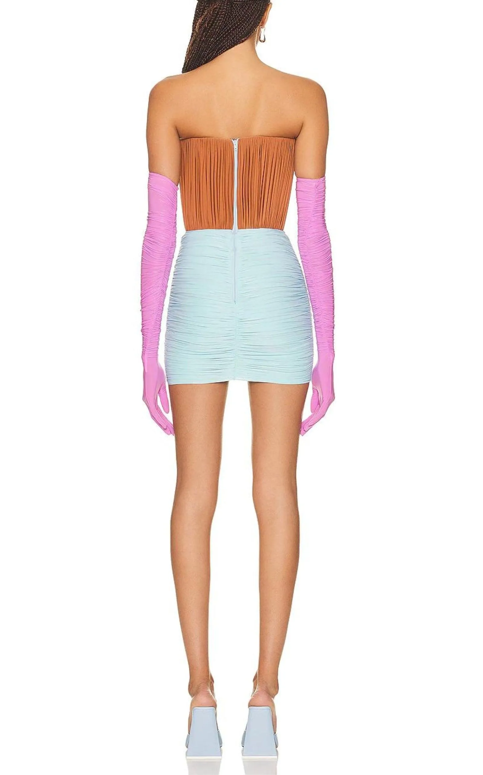 Stone Gloved Ruched Mesh Mini Dress sold by Runaway Catalog product image thumbnail 4