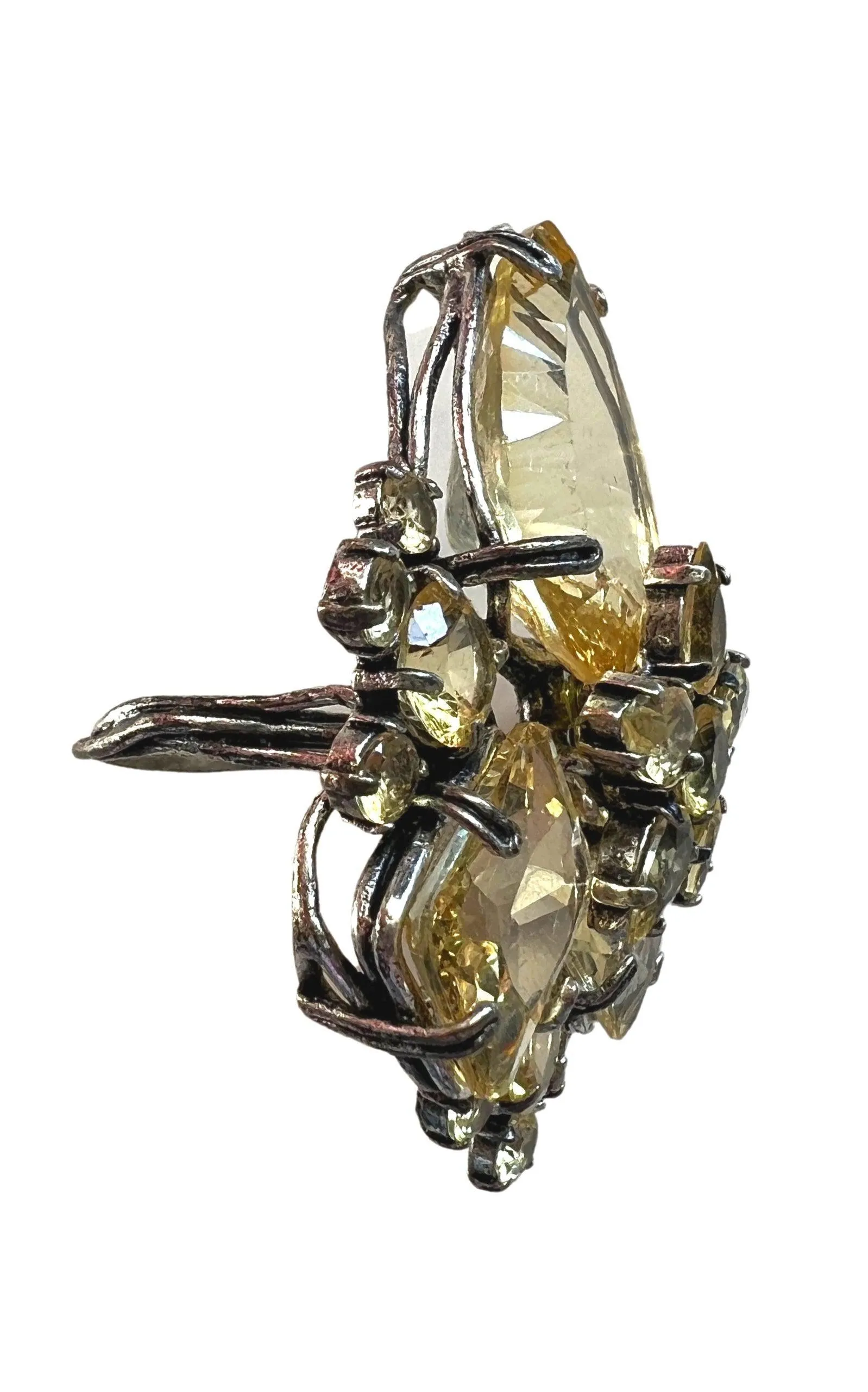 Oversized Yellow Crystals Ring sold by Runaway Catalog product image thumbnail 2