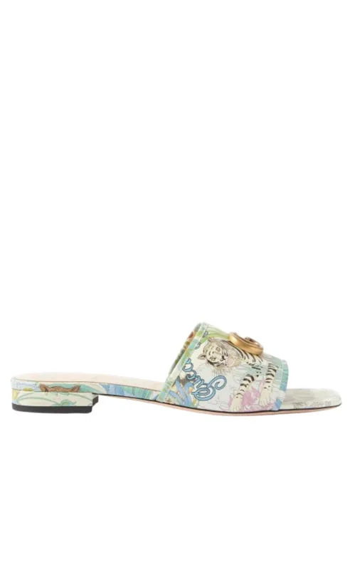 Tiger-print Leather Slides sold by Runaway Catalog