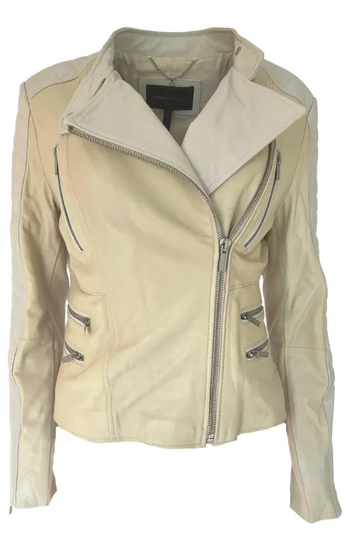 Biker Two Tone Leather Jacket sold by Runaway Catalog
