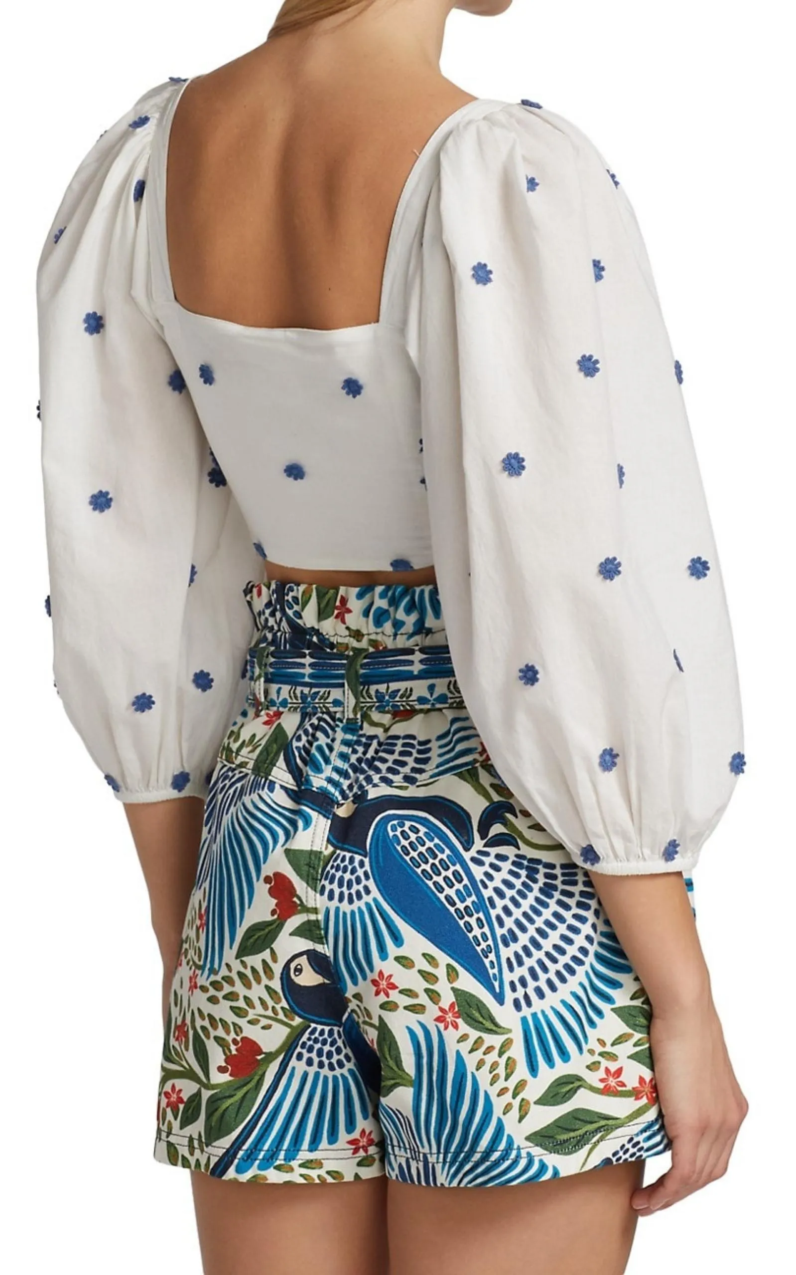 Flower-Embroidered Cotton Crop Top sold by Runaway Catalog product image thumbnail 2